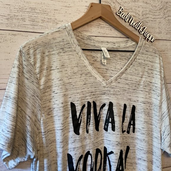 *Prep Obsessed Viva La Vodka Heather Grey Signature Graphic Tee XL - Picture 4 of 5